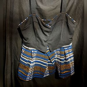 Anthropologie Deletta Plaid Peplum top